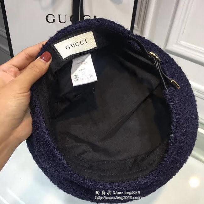 GUCCI古馳 新款 古典風格刺繡提花喜鵲貝蕾帽 LLWJ7874